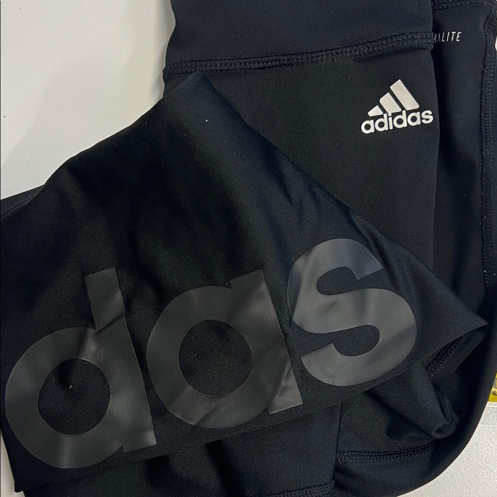 Adidas Kids Black Logo Leggings - Picture 4 of 4